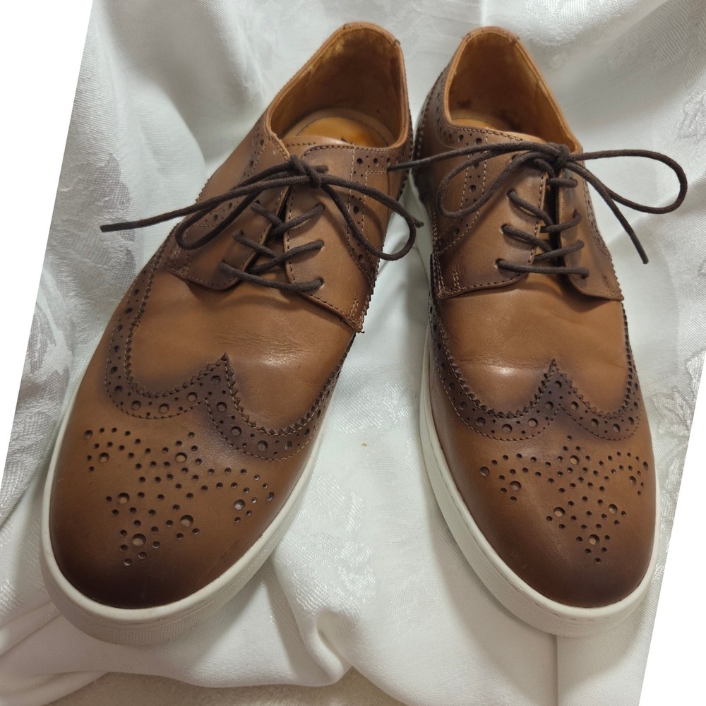 Flag Ltd Wingtip Sneaker Mens 10.5 Brown Excellent Leather Brogue 221FL0035